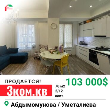 Продажа квартир: 3 комнаты, 70 м², Элитка, 2 этаж, Евроремонт