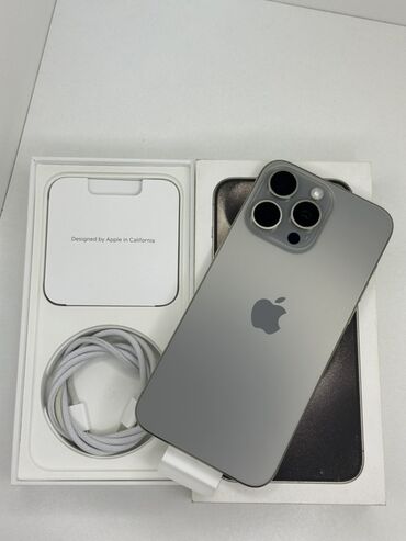 зарядка для ноутбука usb type c: IPhone 15 Pro Max, Б/у, 256 ГБ, Natural Titanium, Кабель, Коробка, 89 %