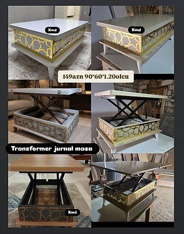 Transformer jurnal masa – çoxfunksiyalı model - Ölçü: 90×60 sm