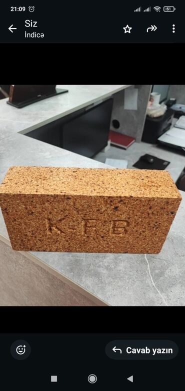 Kərpiclər: Oda davamlı, hər növdə hər ölçüdə istənilən rəngdə kərpiclər. içi — 18