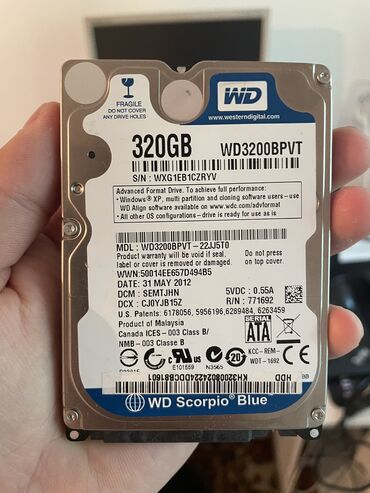 zhestkij disk 80 gb: Накопитель, Б/у, Western Digital (WD), HDD, 2.5", Для ноутбука