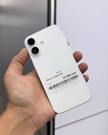 apple 16e: IPhone 17, Б/у, 256 ГБ, White Titanium, Защитное стекло, Чехол, В рассрочку, 90 % — 1
