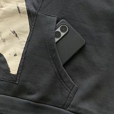 xudi: Qara rəngli kapüşonlu zipli xudi - Stil: Streetwear/oversize siluet — 2