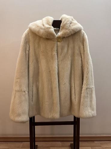 white coat: Шуба, Норка, Короткая модель, Италия, С капюшоном, XL — 1