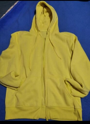 body mist muski: Sweatshirt, 2XL (EU 56), color - Yellow, With a hood