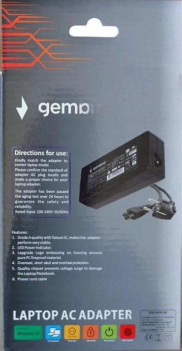 Adapteri i punjači za laptop: Gembird AC punjač za laptop – univerzalni Specifikacije: - Izlaz: 19V — 4