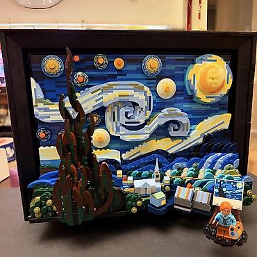 Сүрөттөр жана портреттер: LEGO Art “Звёздная ночь” — объёмная интерпретация картины Винсента ван — 1