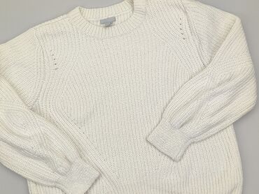 białe dzianinowe spodnie: Sweter, H&M, L (EU 40), condition - Good