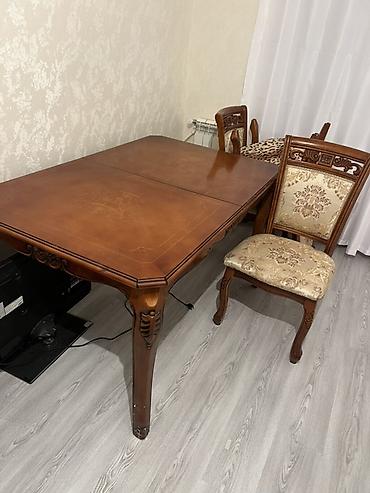 Divan və masa dəstləri: Klassik yemək otağı dəsti və künc divan - Masa: Təbii ağacdan klassik — 2