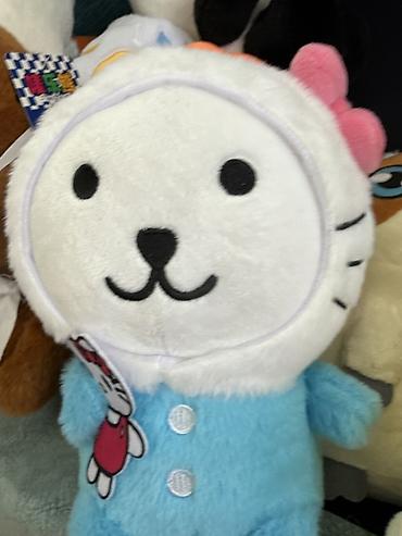 Игрушки: Мягкие игрушки — набор Описание: - Плюшевый котик-бродячка с багетом — 42