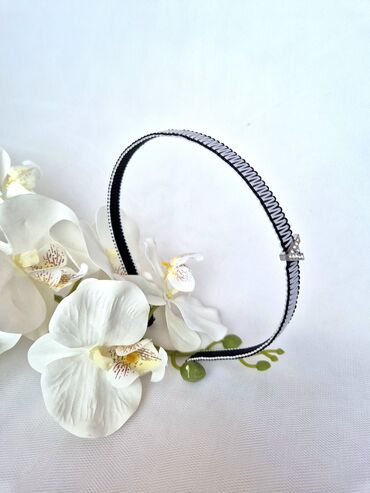 Saç aksesuarları: Zərif daşlarla bəzədilmiş saç lentləri/çarqa - Model: nazik, elastik — 4