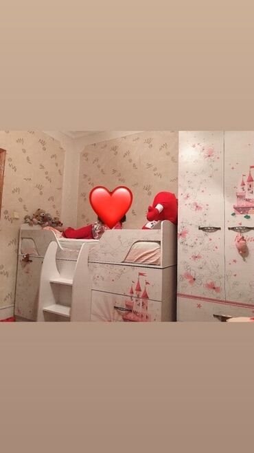 qiz ucun tortlar: Для девочки, Односпальная кровать, Шкаф