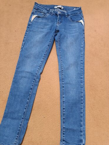 утепленные джинсы на девочек: Джинсы и брюки, Б/у