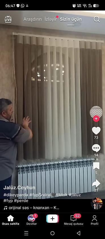 panel tiktok: Məhsul: Dikey jalüz pərdə sistemi - Növ: Şaquli (dikey) lamelli jalüz — 2