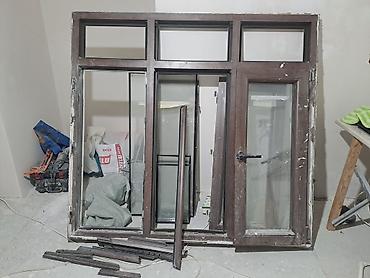 plastik ayna qapi: PVC pəncərə. 2 layli. 2 qat suseli. ortasi sabitdir. setqasi var. H — 1