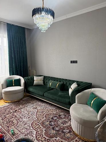 kohnə divan aliram: Yaşıl məxmər dəst – 1 ədəd uzun divan + 2 ədəd kreslo - Material — 1