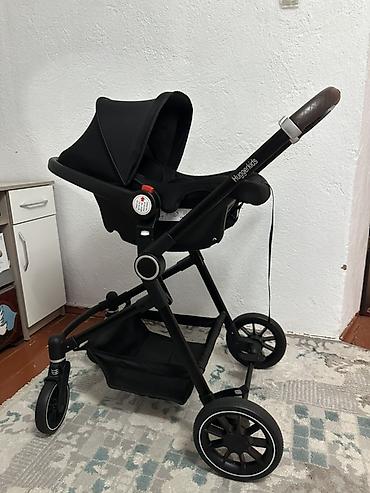 Коляски: Детская коляска-трансформер Huggerkids (шасси + автолюлька+прогулочное — 11