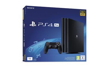 PS4 (Sony Playstation 4): Ps4 pro satilir ustunde 2 joystik ve 4 oyun(disk) verilir.Cox ideal