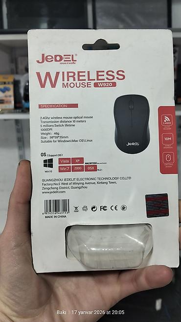 windows 98: JEDEL W920 simsiz optik siçan - Bağlantı: 2.4 GHz USB nano qəbuledici — 2