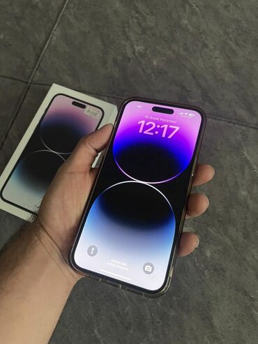 Apple iPhone: IPhone 14 Pro Max, 128 GB, Deep Purple, Zəmanət, Barmaq izi, Simsiz şarj