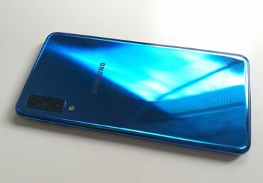 Samsung: Samsung Galaxy A7 2018, 64 GB, rəng - Göy, Qırıq, Sensor, Barmaq izi