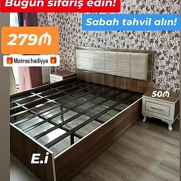 Ev və bağ: Yeni, İkinəfərlik çarpayı, Bazasız, Matras ilə — 2