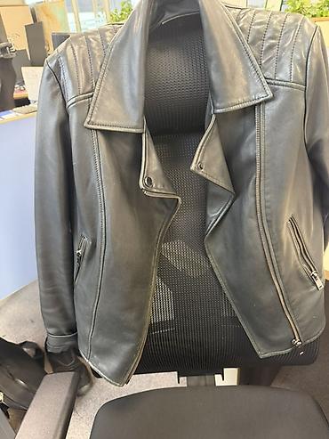 hind geyimi: Massimo Dutti dəri gödəkçə - Rəng: qara - Material: təbii dəri — 1