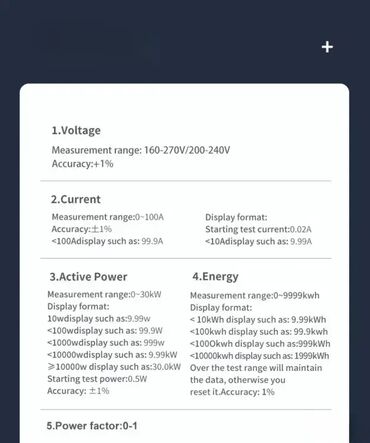 Ostali uređaji: 4u1 TOMZN AC 110V 220V 100A Merač Električne Energije ⚡🔋 Napon — 4