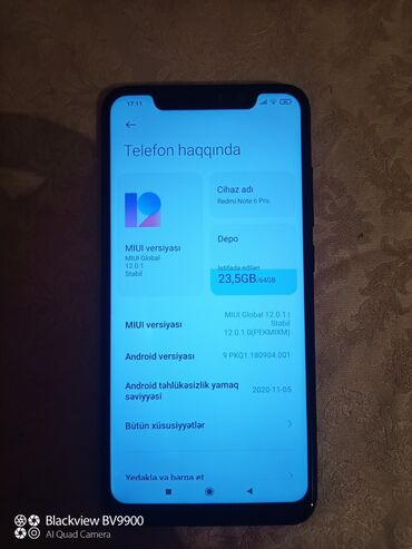 Redmi Note 6 Pro, 64 GB, rəng - Qara, Barmaq izi