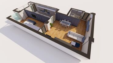 недостроенные дома в бишкеке: 2 комнаты, 83 м², Элитка, 8 этаж, ПСО (под самоотделку)