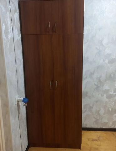 İki bölməli taxta geyim şkafı - Material: taxta/LDSP səth, qoz rəngli