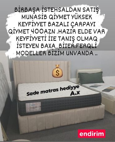 yataq otaqı: Çarpayı rəng seçimi var matras 🎁