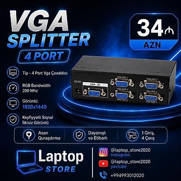 VGA Splitter 4 Port – 34 AZN 🔥 VGA Splitter 4 Port – Cəmi 34 AZN!