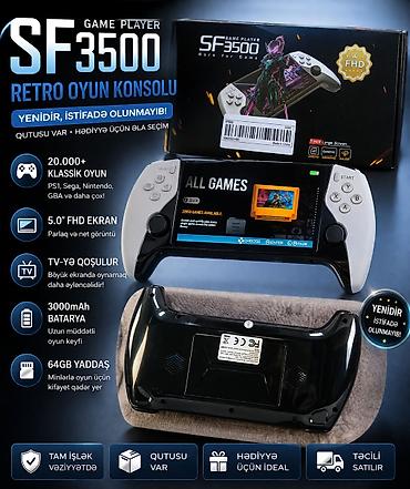 retroid pocket 5: SF3500 Retro Oyun Konsolu Xüsusiyyətlər: - 20.000+ klassik oyun: PS1 — 1