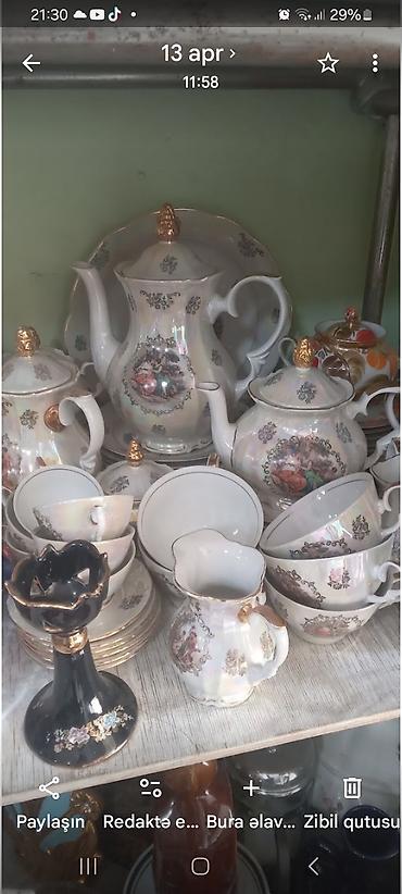 tefal caydan: Çay dəsti, rəng - Ağ, Farfor, Madonna, 6 nəfərlik, Almaniya — 1
