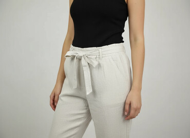 spodnie wysoki stan stradivarius: LeMonada, Material trousers for women, size S (EU 36)