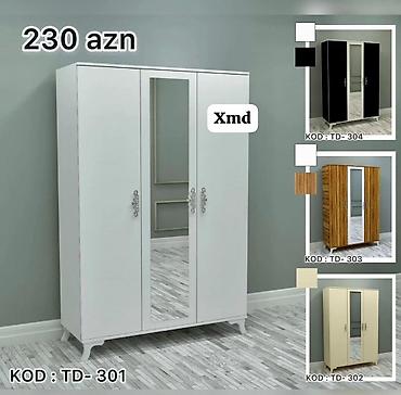 ortuk: Üç qapılı paltar dolabı – güzgülü model - Kod: TD-301 (əsas şəkil) — 1