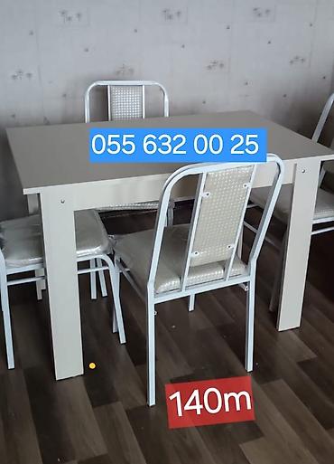 masaustu dest: Mətbəx üçün, Yeni, Açılmayan, Dördbucaq masa, 4 stul — 8