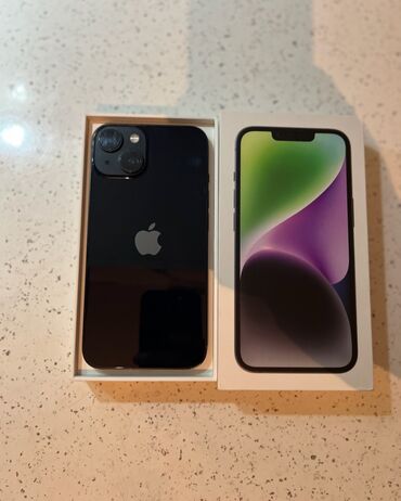 ayfon 6 es: IPhone 14, 128 GB, Midnight, Barmaq izi, Simsiz şarj, Face ID