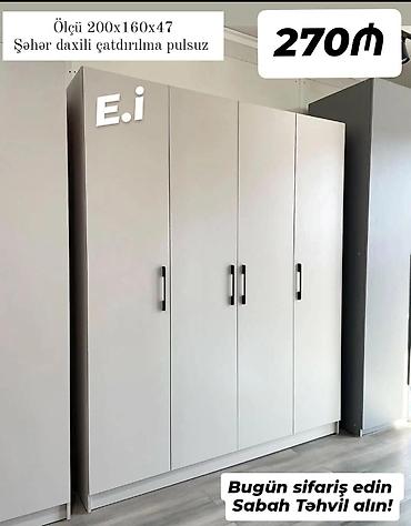işkaf: 4 qapılı dolab Yep yeni 270 azn rəng seçimi var çatdırılma var — 1