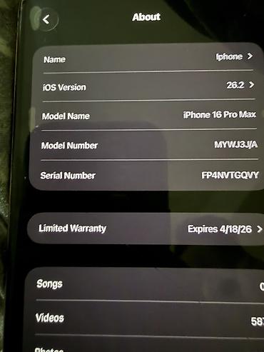 Apple iPhone: IPhone 16 Pro Max, Б/у, 256 ГБ, Золотой, Кабель, 93 % — 8