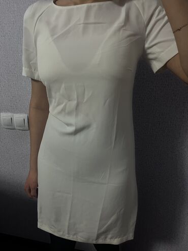 белые блузки из шифона: Повседневное платье, Турция, Лето, Короткая модель, Шифон, Прямое, S (EU 36)