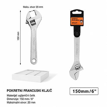 KMT Style pokretni francuski ključ – 150 mm (6") - Tip: podesivi