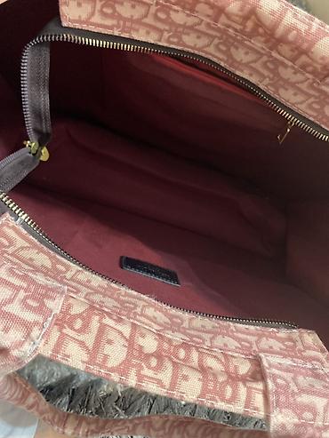 Çantalar: Christian Dior Book Tote tipli çanta – çəhrayı/bej monoqram naxışlı — 3