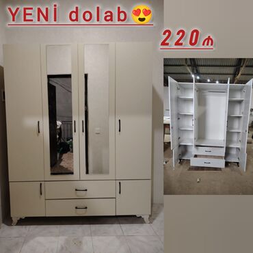 шкаф стеллаж: *YENİ dolab 220₼* Ölçü:Eni 1.60 hün 2 Rəng seçimi var çatıdırılma