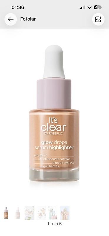 чанта: Məhsul: It’s Clear by Faberlic – Glow Drops Serum Highlighter Təsvir — 1