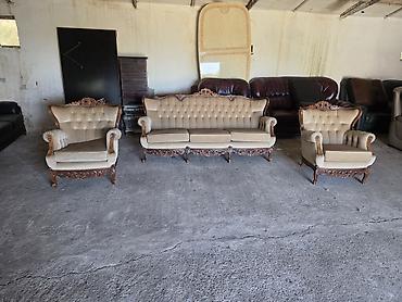 Stilske garniture: Barokni salonski komplet – trosed + 2 fotelje - Elegantan set u — 14