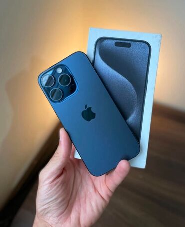 Apple iPhone: IPhone 15 Pro, 256 ГБ, Blue Titanium, Защитное стекло, Чехол, Коробка, 88 %
