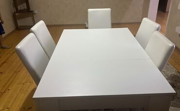 Ofis ləvazimatları: Mətbəx üçün, Dördbucaq masa, 6 stul