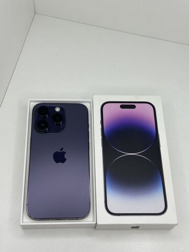 переходник для клавиатуры и мышки для телефона: IPhone 14 Pro, Б/у, 128 ГБ, Deep Purple, Коробка, 80 %
